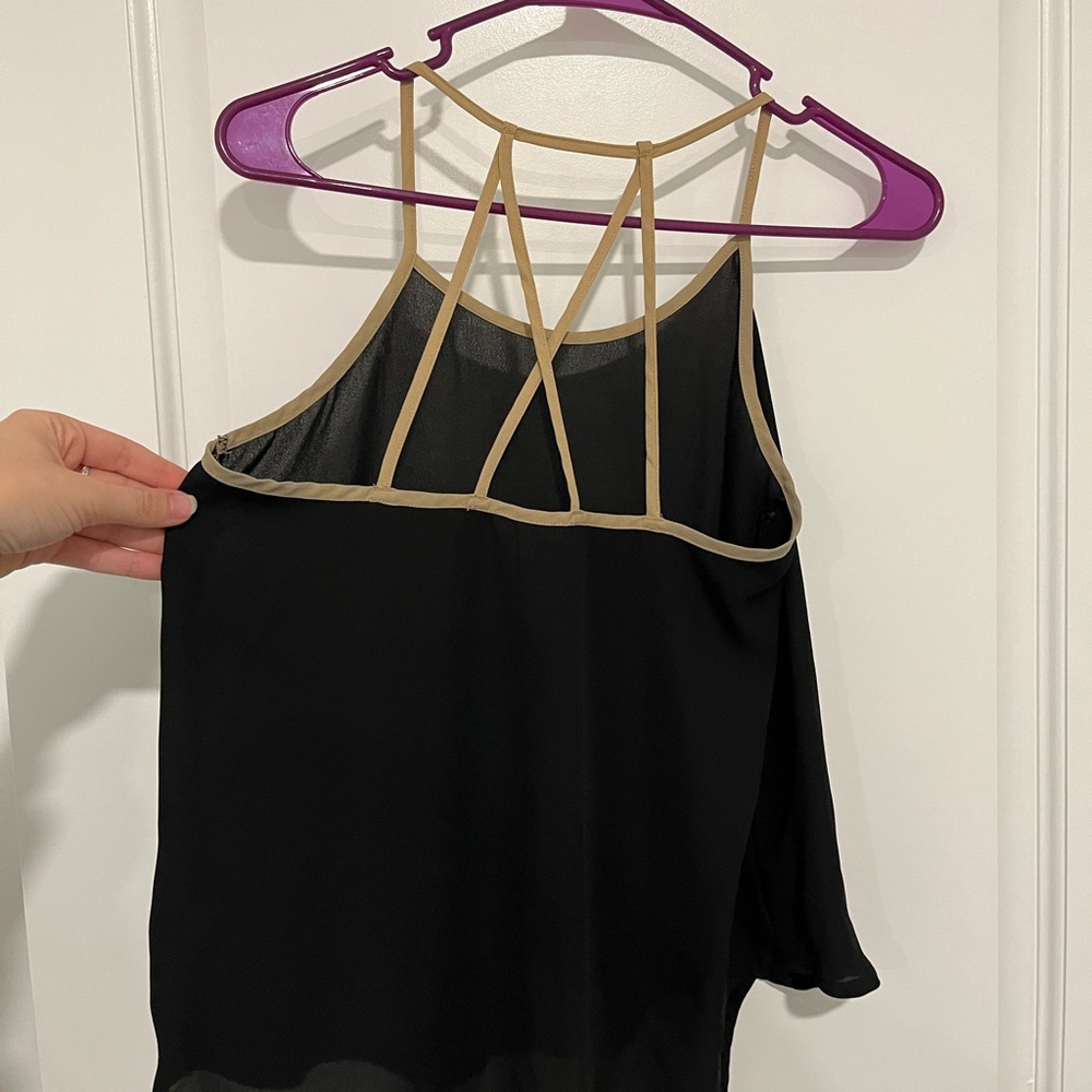 Black blouse with strappy back